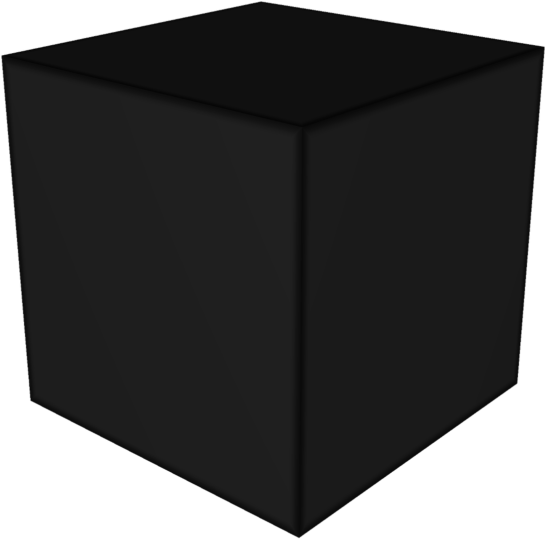 3 D Black Cube Graphic PNG