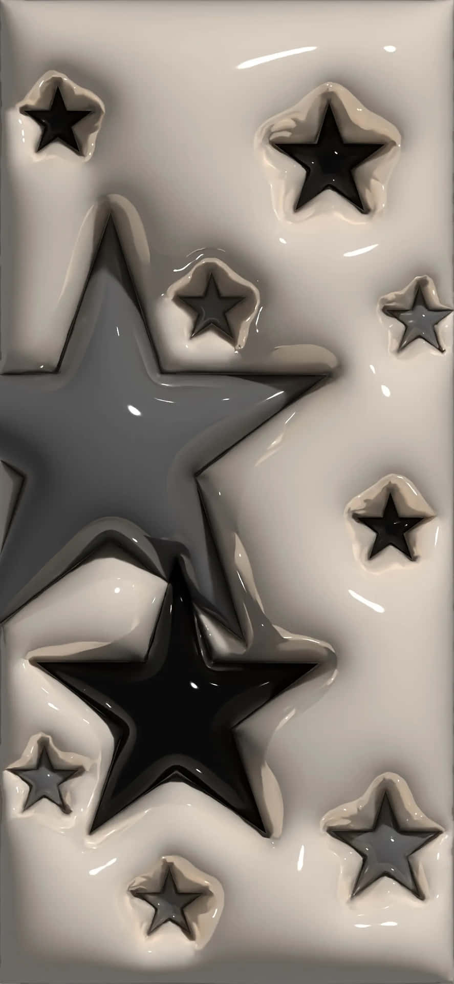 3 D Blackand White Stars Aesthetic Wallpaper