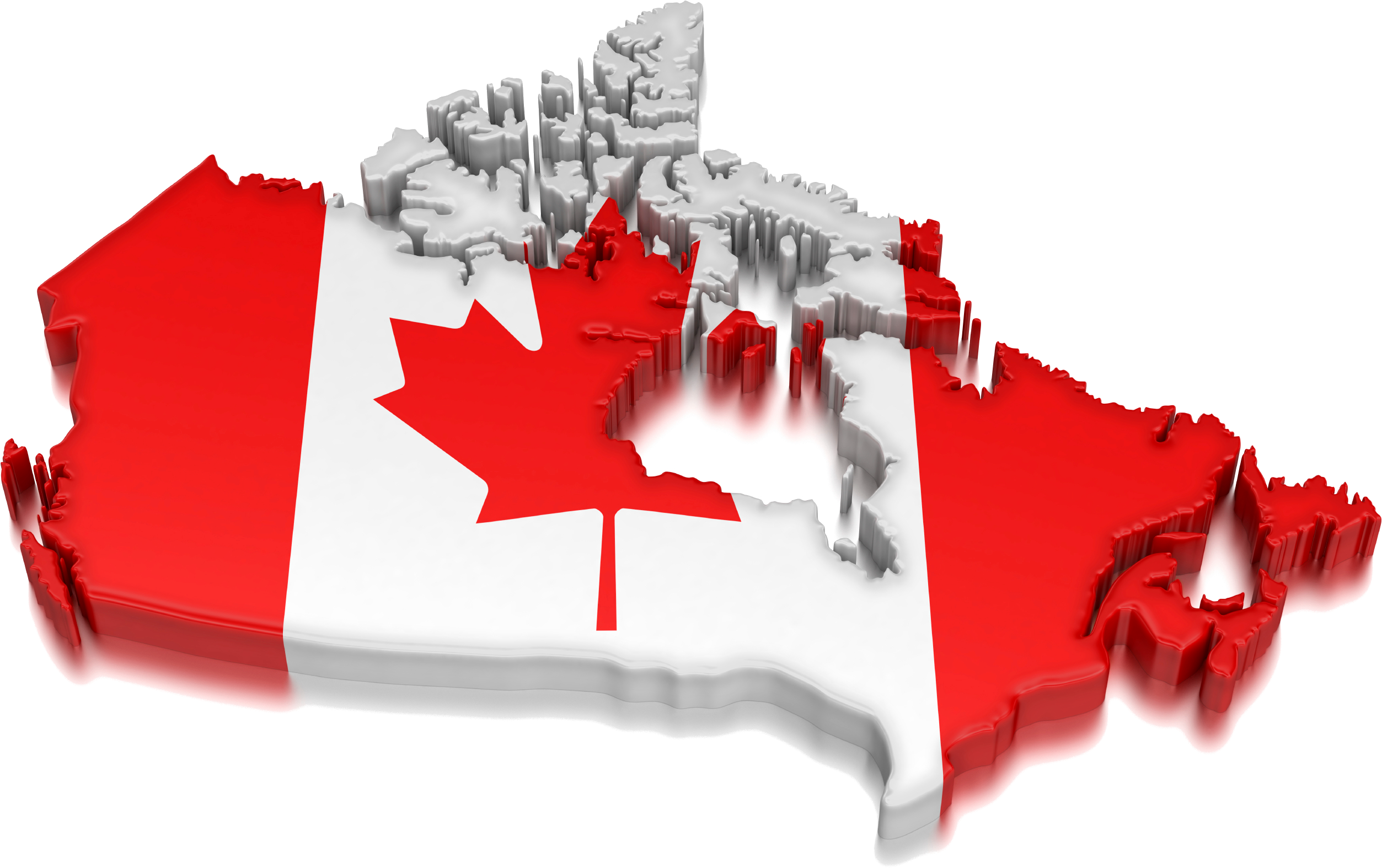 3 D Canada Flag Map PNG