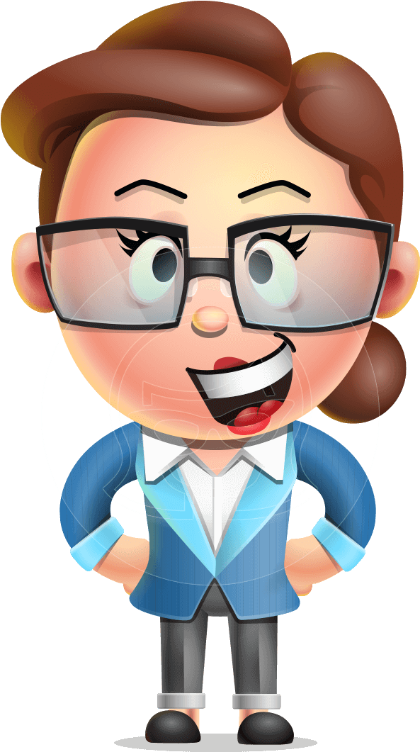 3 D Cartoon Businessman Character PNG