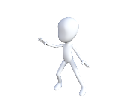 3 D Character Walking Black Background PNG