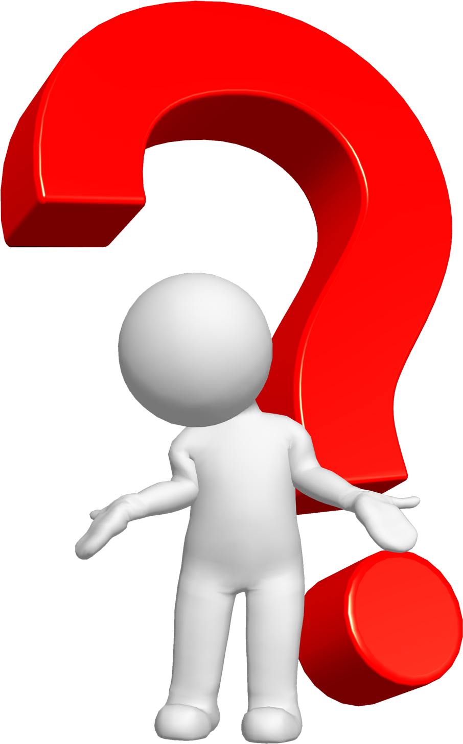 3 D Character With Question Mark PNG