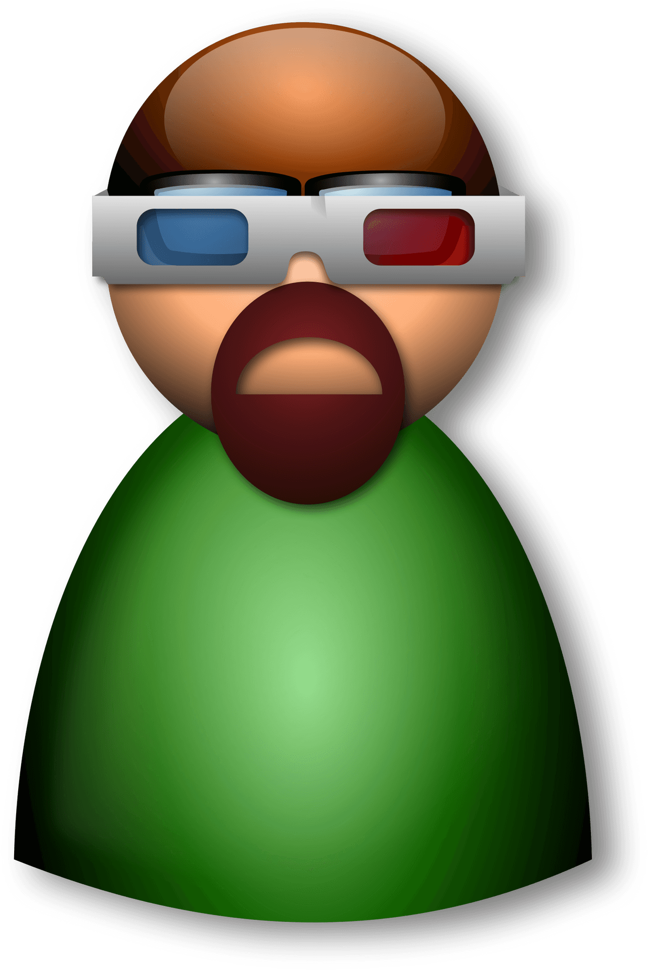 3 D Character With3 D Glasses PNG