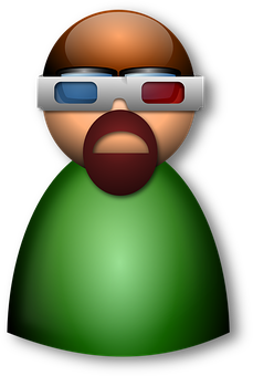 3 D Character With3 D Glasses PNG