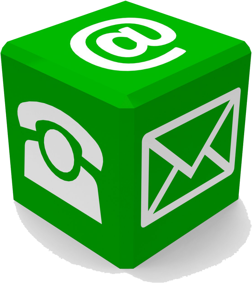 3 D Contact Icons Cube PNG
