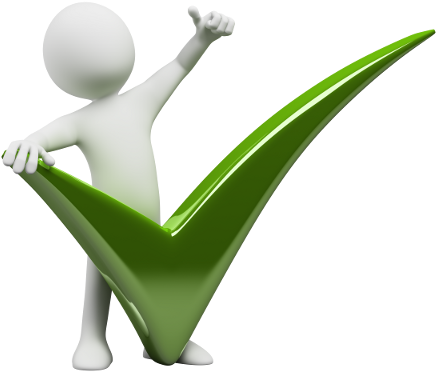 3 D Figure Celebrating Success With Green Checkmark PNG