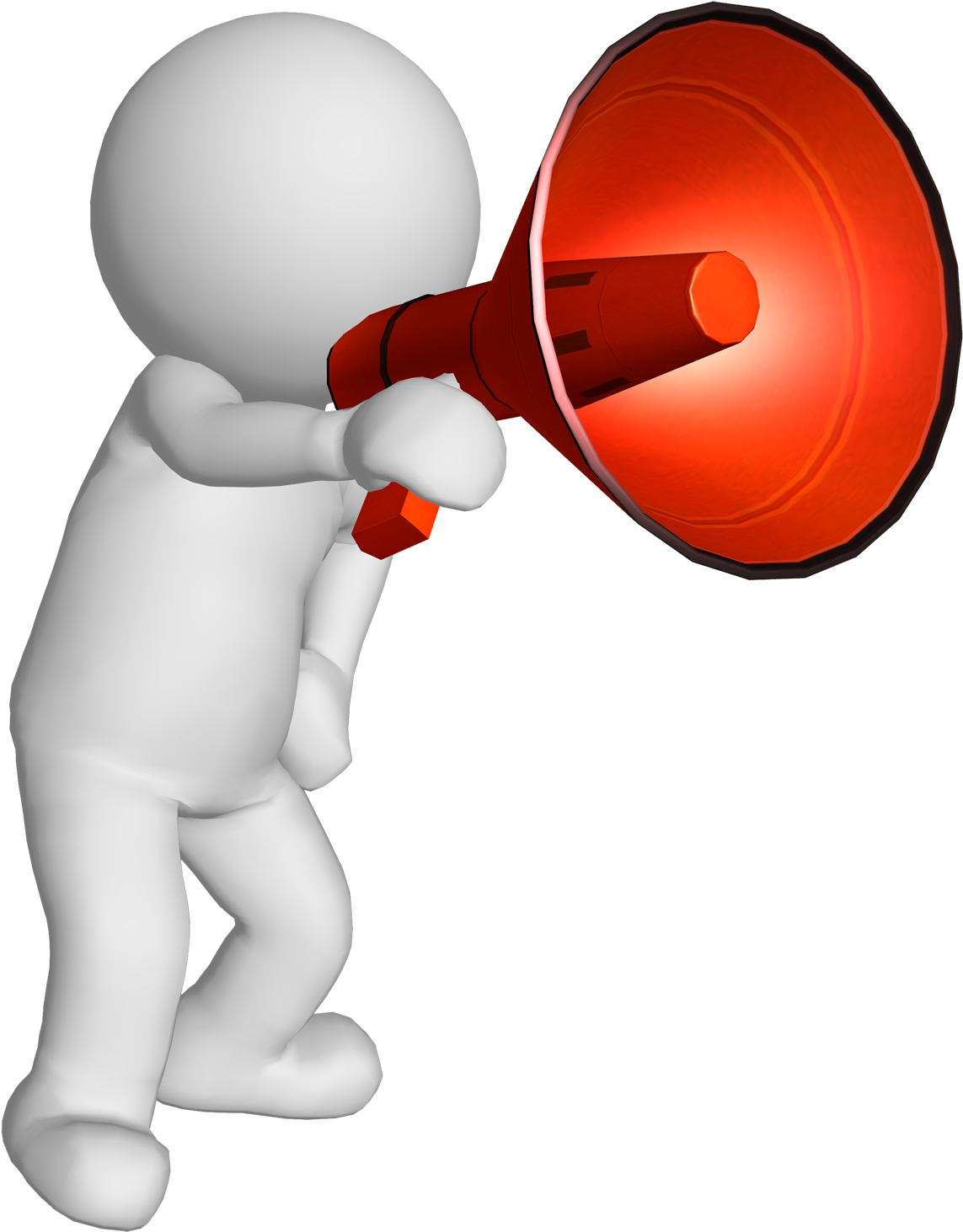 3 D Figure With Megaphone PNG