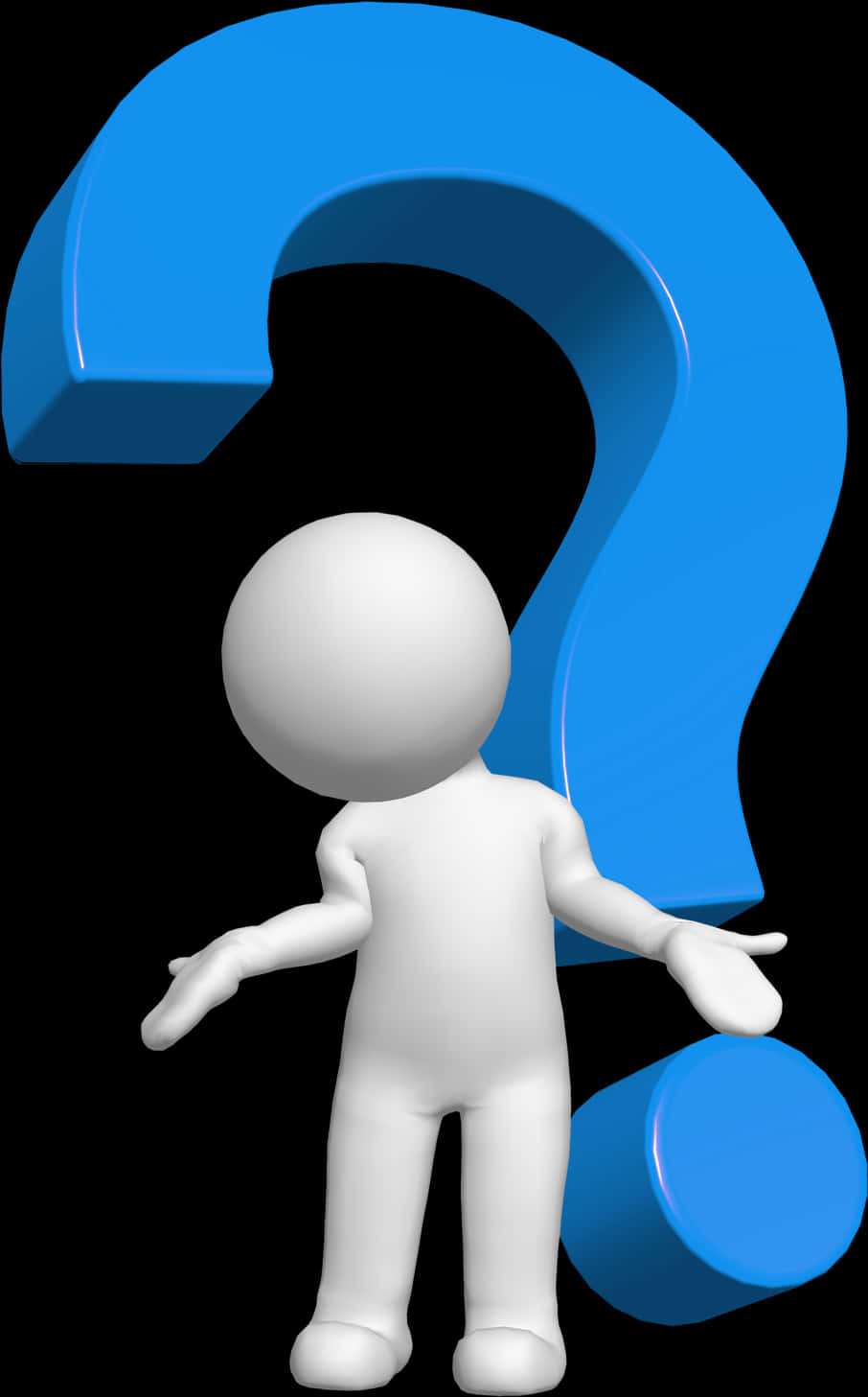 3 D Figure With Question Mark PNG