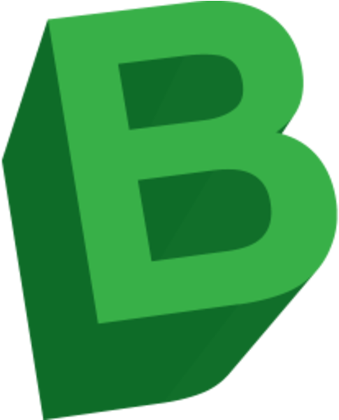 3 D Green Letter B PNG