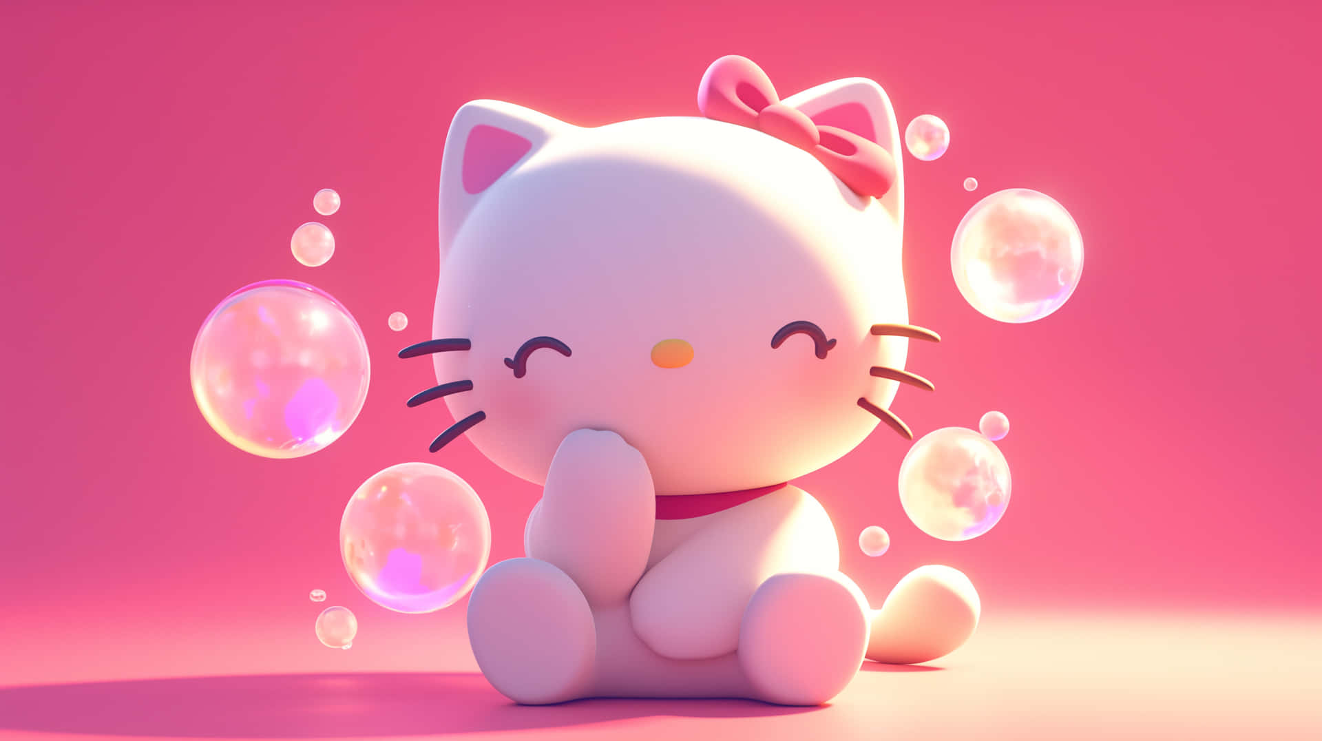 3 D Hello Kitty Bubble Play Wallpaper