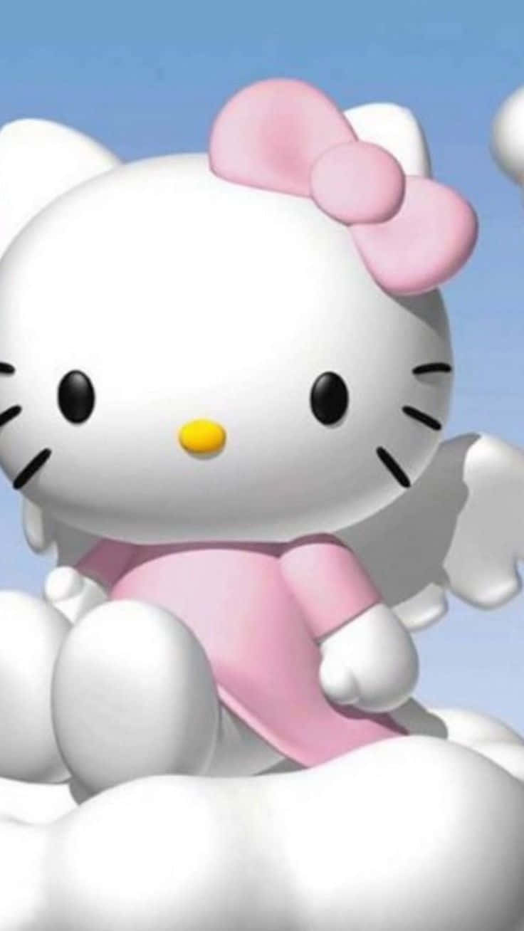 3 D Hello Kitty Clouds Wallpaper