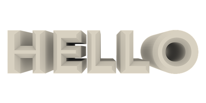 3 D Hello Text Design PNG