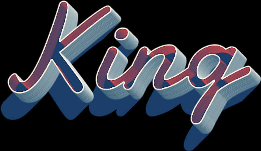 3 D King Text Graphic PNG