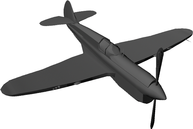3 D Model Black Airplane PNG