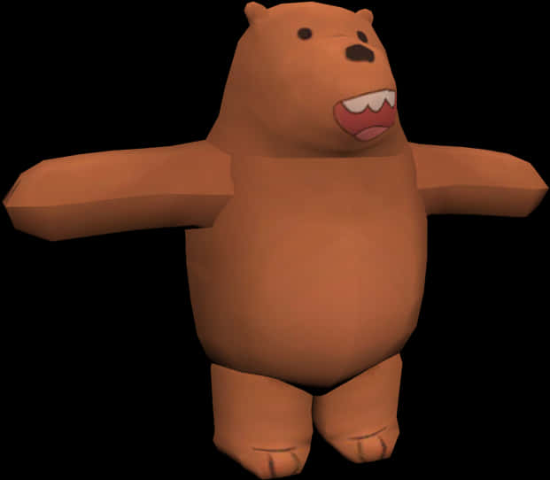 3 D Model Grizzly Bear We Bare Bears PNG