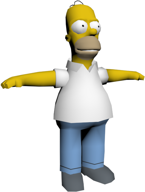 3 D Model Homer Simpson Standing PNG