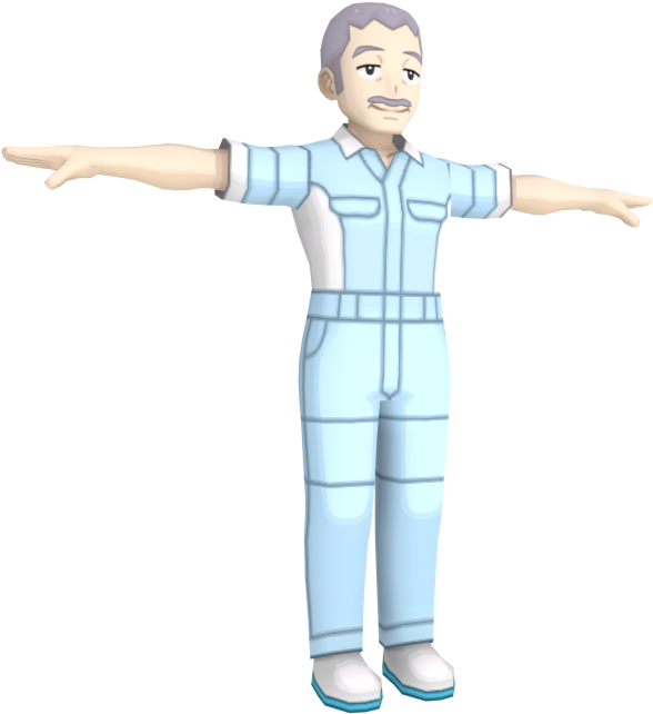 3 D Modelof Janitor With Arms Outstretched PNG