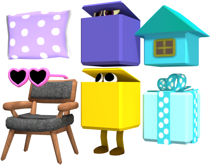 3 D Objects With Eyes Collection PNG