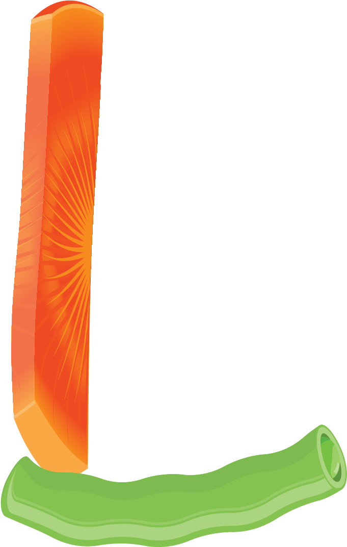 3 D Orange Letter Lon Green PNG