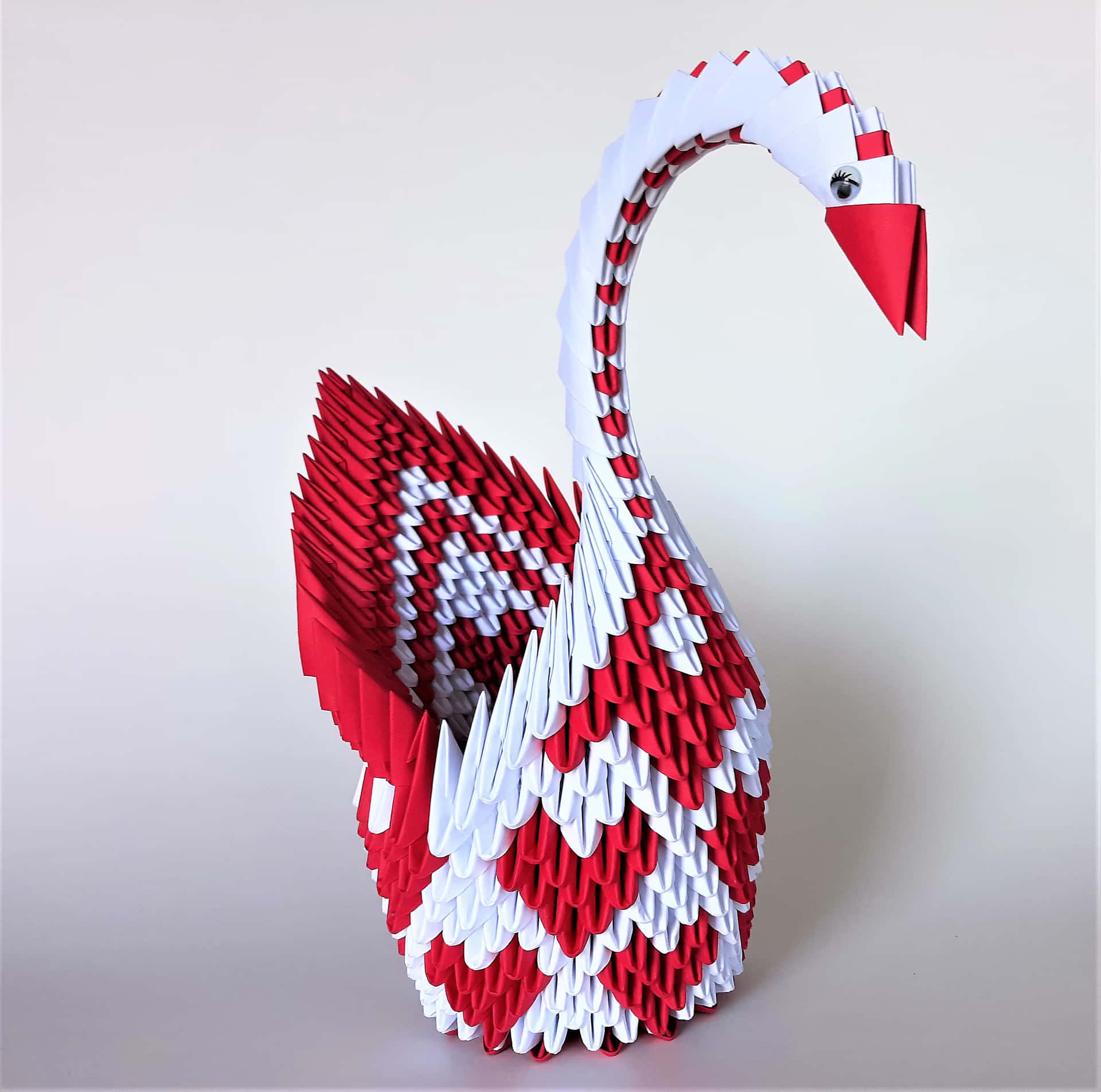 3 D Origami Swan Craft Wallpaper