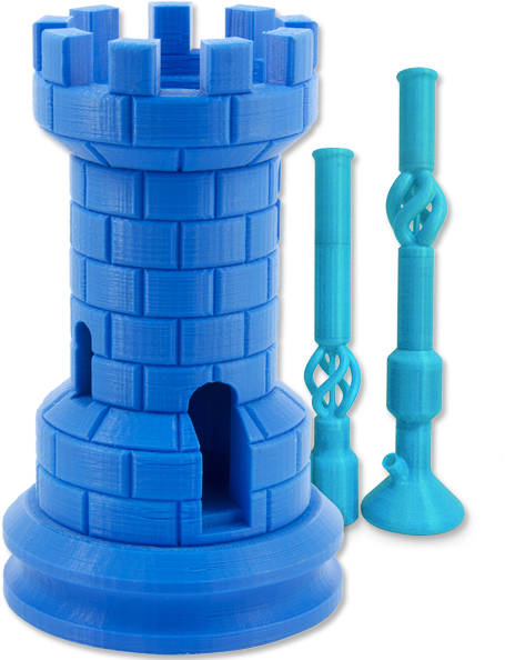 3 D Printed Castleand Chess Pieces PNG