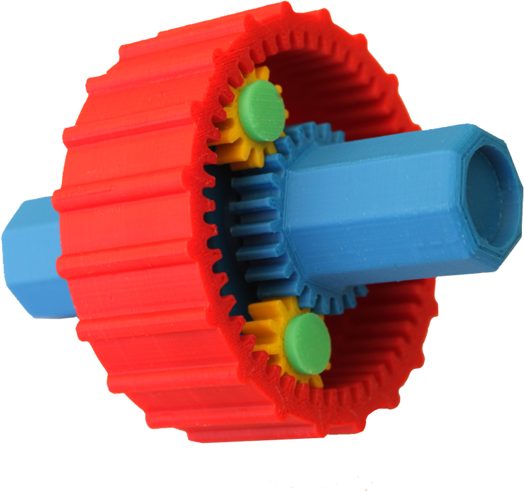 3 D Printed Colorful Gears PNG