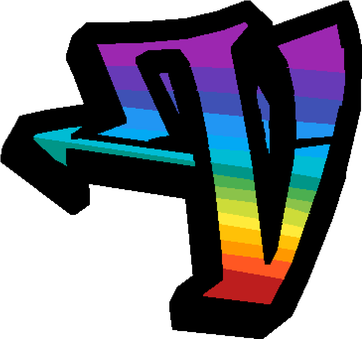 3 D Rainbow Gradient Letter V PNG