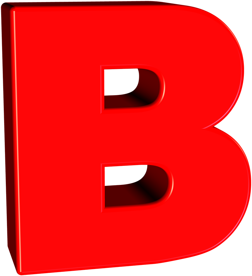 3 D Red Letter B PNG