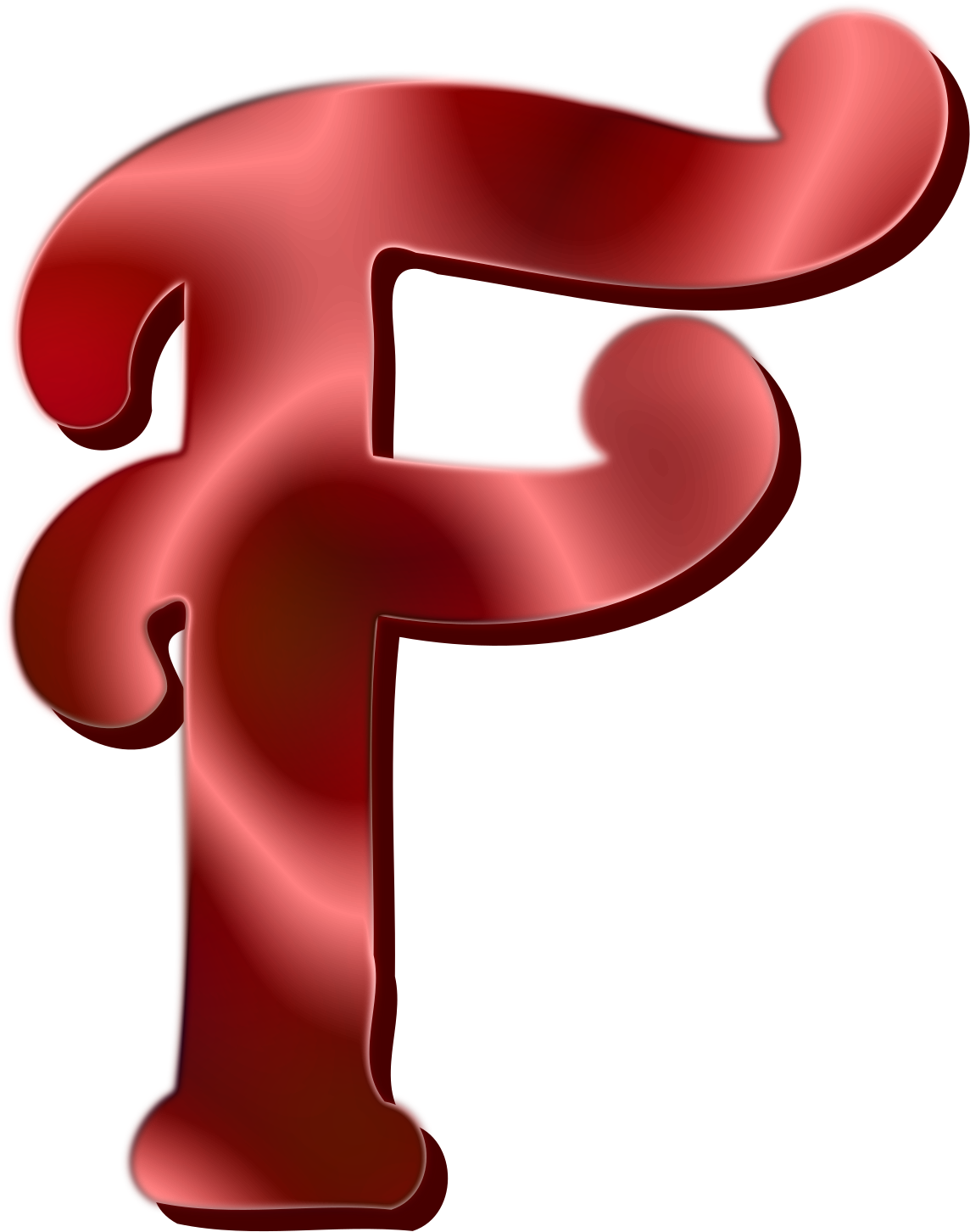 3 D Red Letter F PNG