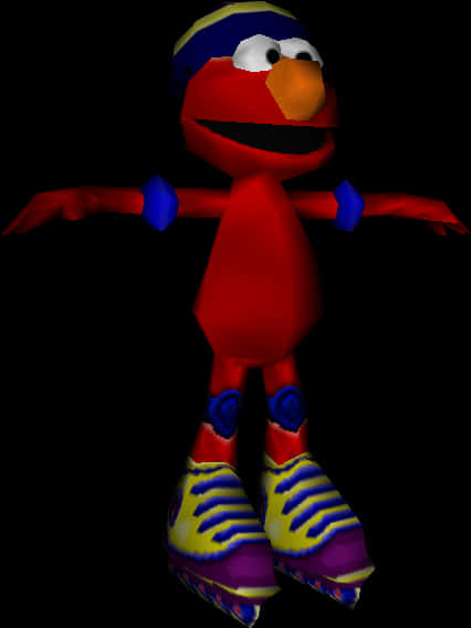 3 D Rendered Elmo Character PNG