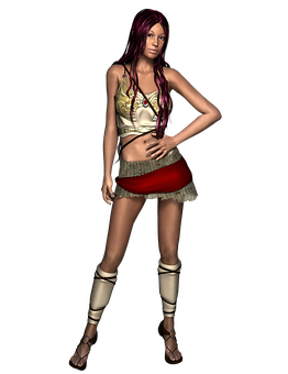 3 D Rendered Fashion Model PNG