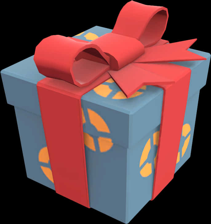 3 D Rendered Gift Boxwith Red Ribbon PNG