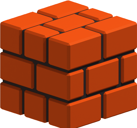 3 D Rendered Orange Bricks PNG