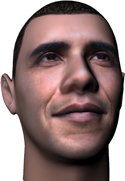 3 D Rendered Portraitof Man Smiling PNG