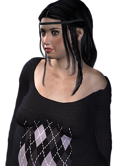 3 D Rendered Portraitofa Woman PNG