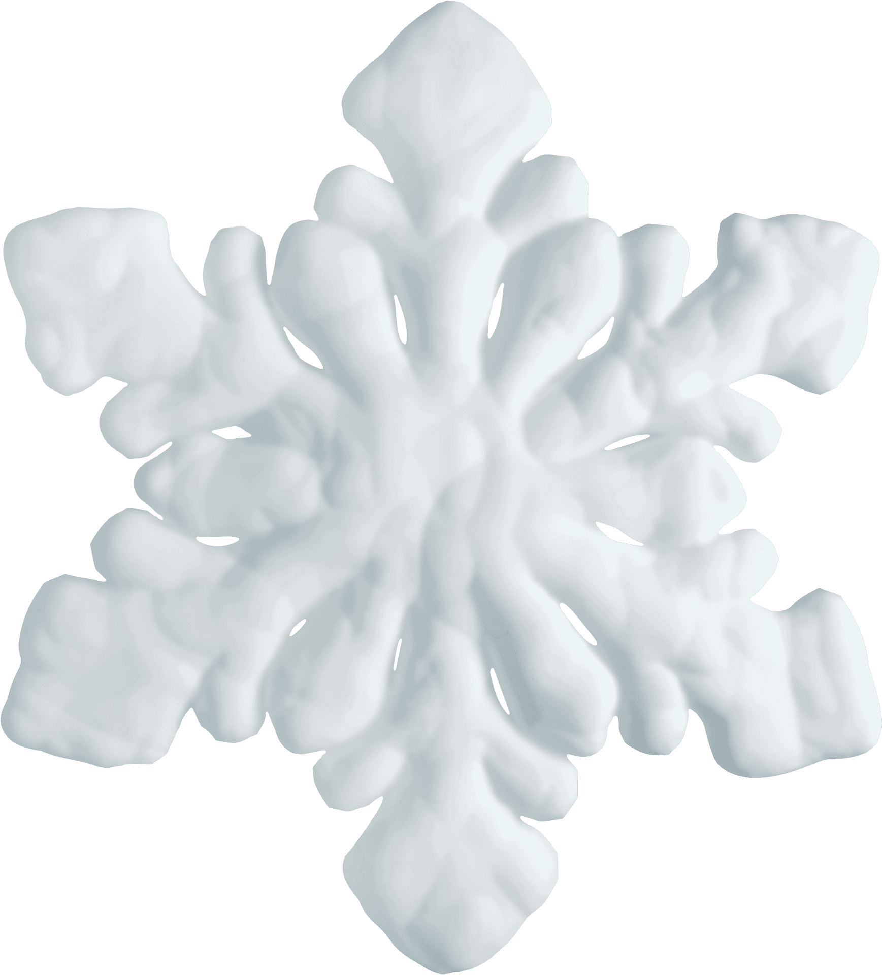 3 D Rendered Snowflake Design PNG
