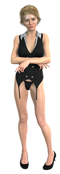 3 D Rendered Woman Standing PNG