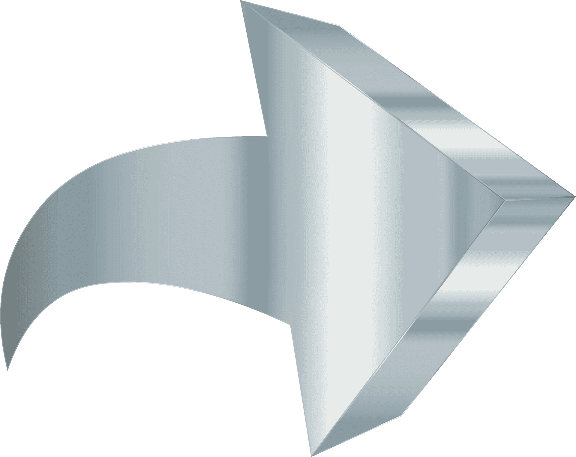 3 D Silver Arrow Icon PNG