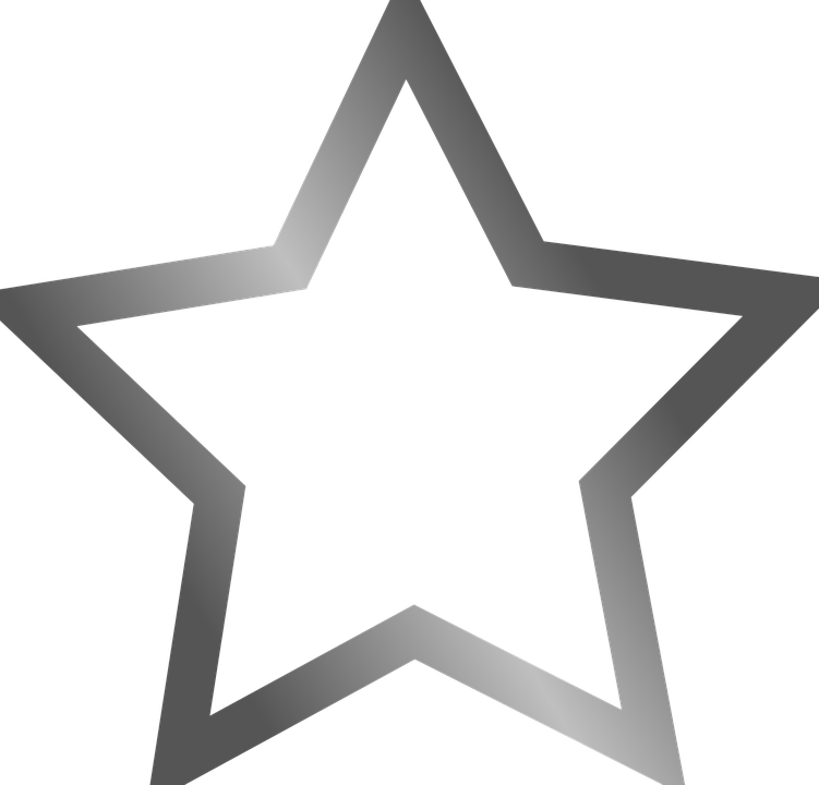 3 D Silver Star Outline PNG
