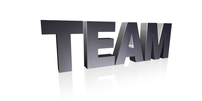 3 D Team Text Black Background PNG