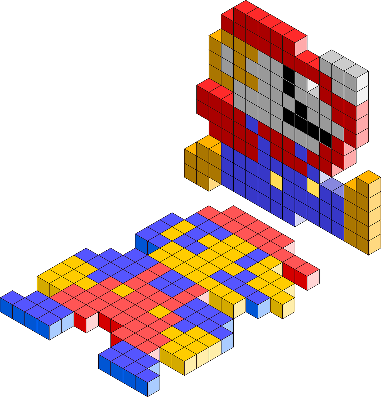 3 D Tetris Blocks Formation PNG