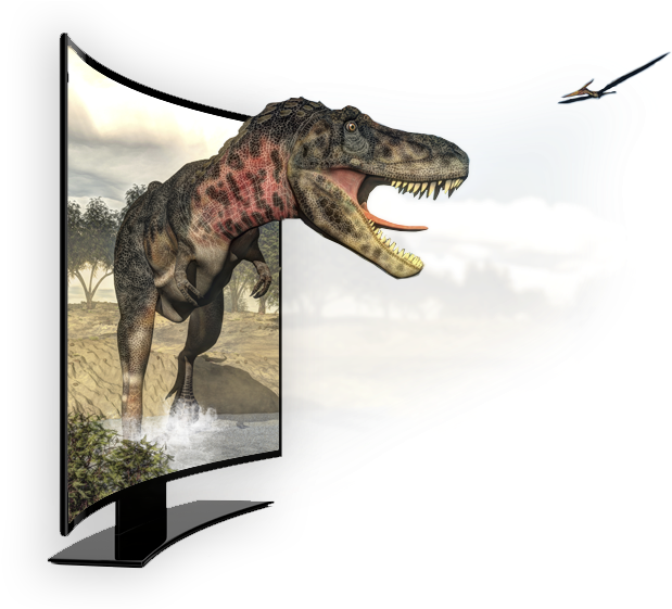 3 D Tyrannosaurus Breaking Free From Screen PNG