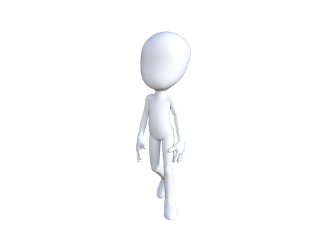 3 D White Character Standing PNG