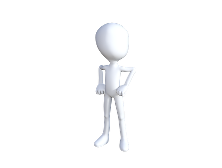 3 D White Figure Standing PNG