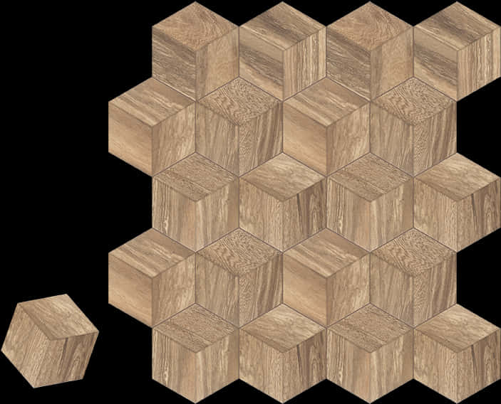 3 D Wood Floor Illusion PNG