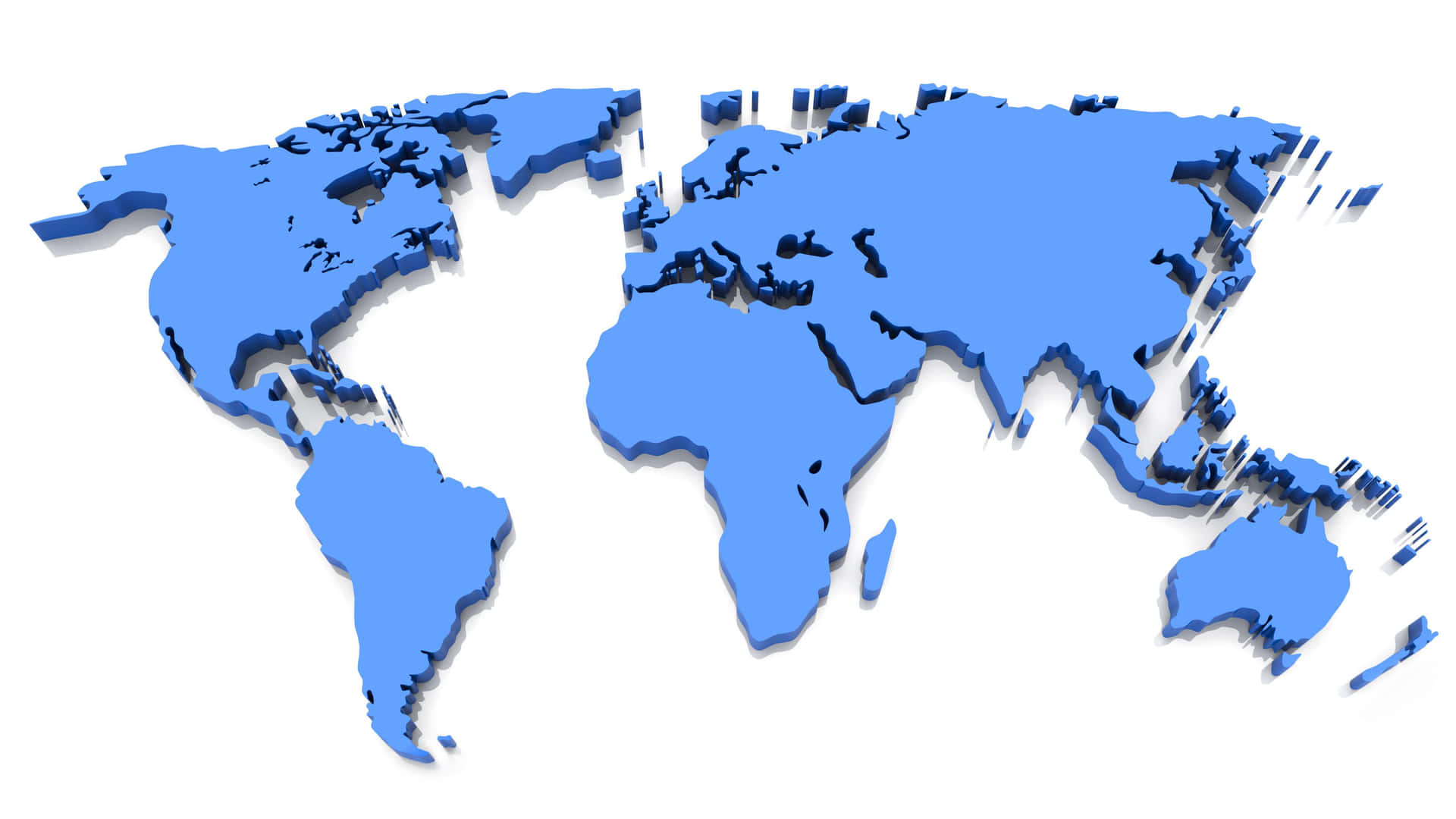3 D World Map Blue Abstract Wallpaper