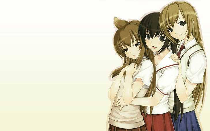 Download 3 Girl Anime Best Friends Wallpaper 