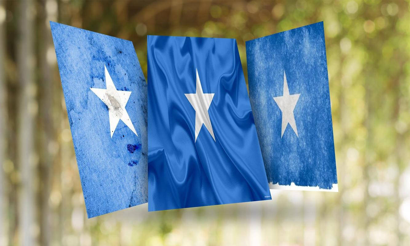 3panel Somalische Flagge Wallpaper