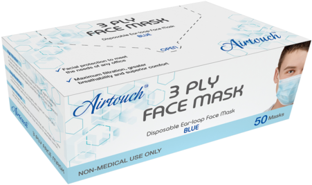 3 Ply Disposable Face Mask Box PNG