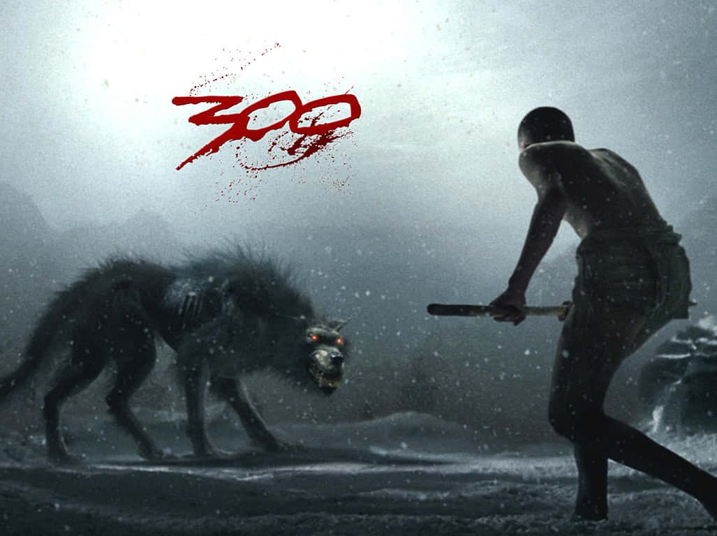 300 Movie Poster With A Furious Wolf Wallpaper